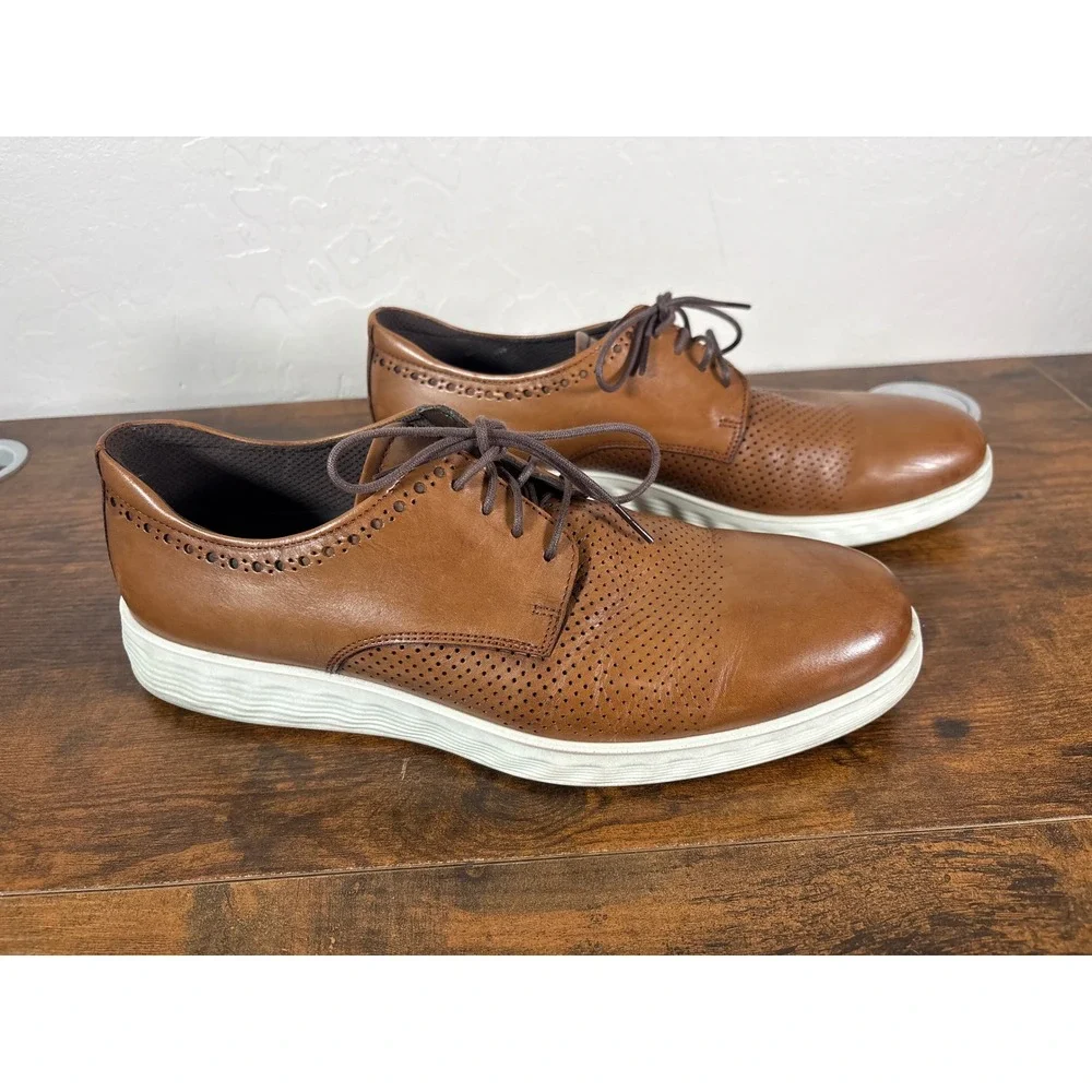 ECCO S-Lite Hybrid Mens Brown Leather Brogue Derby Shoes EU 45 US 11-11.5